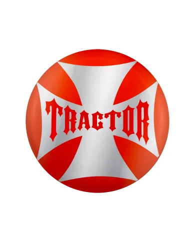 UP23222-2O-"Tractor" Maltese Cross Air Valve Knob Candy Color Sticker - Cadmium Orange