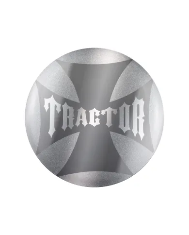 UP23222-2S-"Tractor" Maltese Cross Air Valve Knob Candy Color Sticker - Liquid Silver