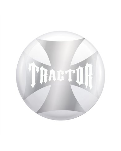 UP23222-2W-"Tractor" Maltese Cross Air Valve Knob Candy Color Sticker - Pearl White