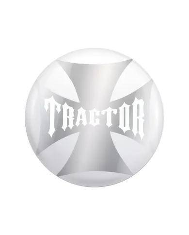 UP23222-2W-"Tractor" Maltese Cross Air Valve Knob Candy Color Sticker - Pearl White