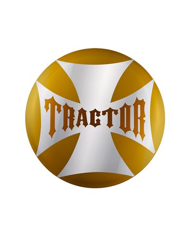 UP23222-2Y-"Tractor" Maltese Cross Air Valve Knob Candy Color Sticker - Electric Yellow
