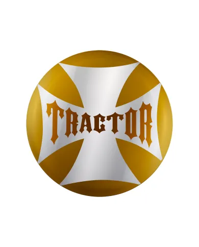 UP23222-2Y-"Tractor" Maltese Cross Air Valve Knob Candy Color Sticker - Electric Yellow