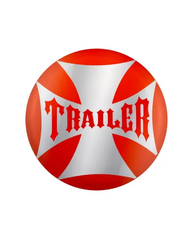 UP23229-2O-"Trailer" Maltese Cross Air Valve Knob Candy Color Sticker Only- Cadmium Orange