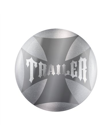 UP23229-2S-"Trailer" Maltese Cross Air Valve Knob Candy Color Sticker Only - Liquid Silver