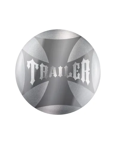 UP23229-2S-"Trailer" Maltese Cross Air Valve Knob Candy Color Sticker Only - Liquid Silver