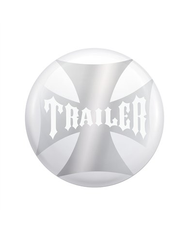 UP23229-2W-"Trailer" Maltese Cross Air Valve Knob Candy Color Sticker Only- Pearl White
