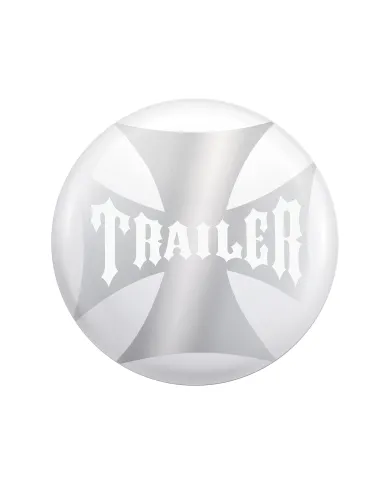 UP23229-2W-"Trailer" Maltese Cross Air Valve Knob Candy Color Sticker Only- Pearl White