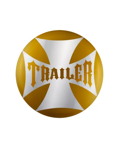 UP23229-2Y-"Trailer" Maltese Cross Air Valve Knob Candy Color Sticker Only- Electric Yellow