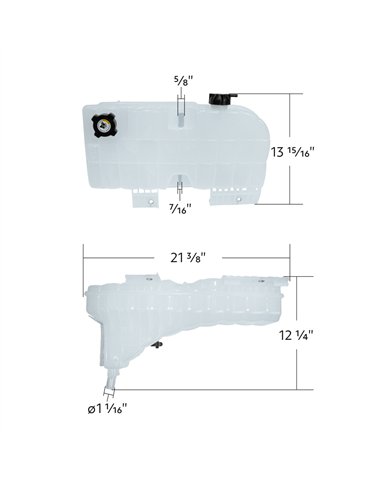UP26007-Pressurized Coolant Reservoir & Coolant Level Sensor For 2008-2022 Peterbilt 389 & Kenworth W900