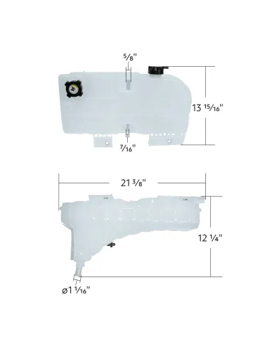 UP26007-Pressurized Coolant Reservoir & Coolant Level Sensor For 2008-2022 Peterbilt 389 & Kenworth W900