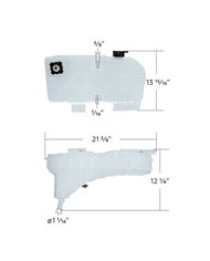 UP26007-Pressurized Coolant Reservoir & Coolant Level Sensor For 2008-2022 Peterbilt 389 & Kenworth W900