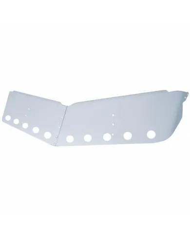 UP28009-13" Stainless Low Roof Drop Sunvisor With Eight 2" Light Cutouts For Peterbilt (2004+)