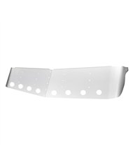 UP28014-13-1/2" Stainless Curved Drop Visor With Eight 2" Light Cutouts For 1995-2006 Kenworth W900