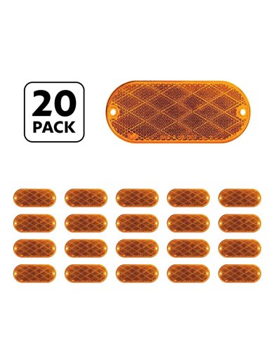 UP30711P20-4" X 2" Oval Quick Mount Reflector - Amber (20 Pcs)