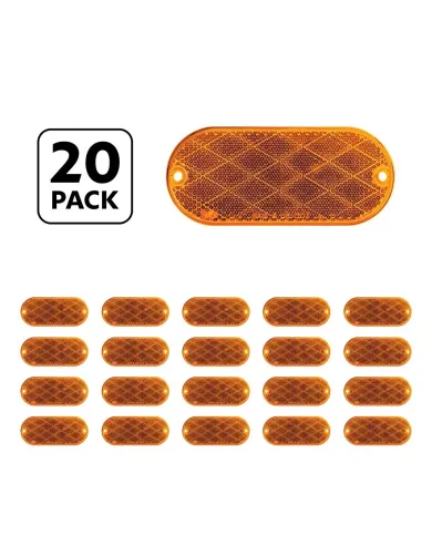 UP30711P20-4" X 2" Oval Quick Mount Reflector - Amber (20 Pcs)