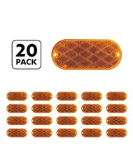 UP30711P20-4" X 2" Oval Quick Mount Reflector - Amber (20 Pcs)