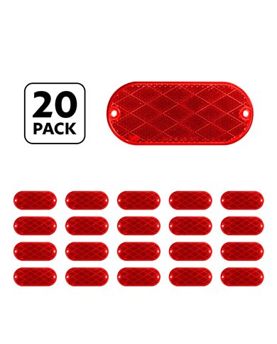 UP30712P20-4" X 2" Oval Quick Mount Reflector - Red (20 Pcs)