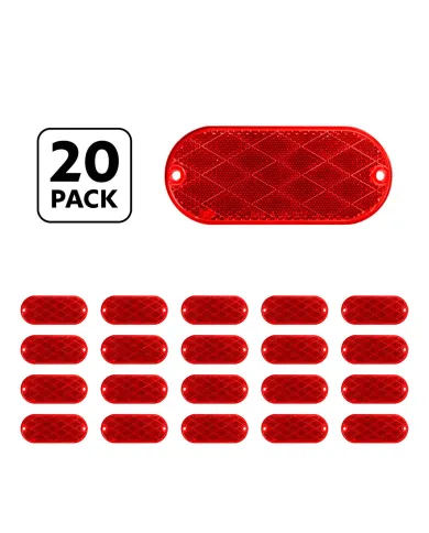 UP30712P20-4" X 2" Oval Quick Mount Reflector - Red (20 Pcs)