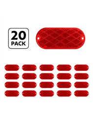 UP30712P20-4" X 2" Oval Quick Mount Reflector - Red (20 Pcs)