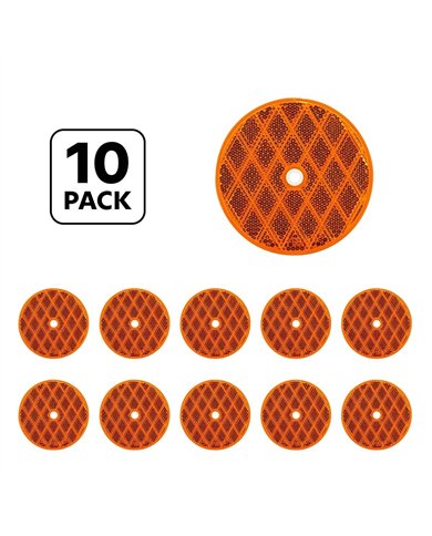 UP30723P10-3 3/16" Round Center Bolt Reflector - Amber (10 Pcs)