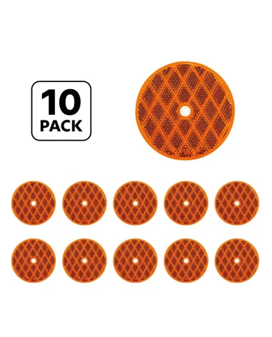 UP30723P10-3 3/16" Round Center Bolt Reflector - Amber (10 Pcs)