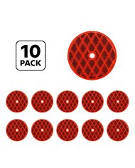 UP30724P10-3 3/16" Round Center Bolt Reflector - Red (10 Pcs)