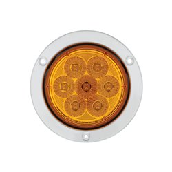 UP36915-7 LED 4" SS Flange Turn Signal Light - Amber LED/Amber Lens