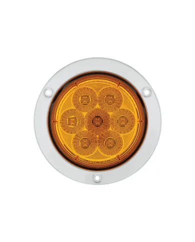 UP36915-7 LED 4" SS Flange Turn Signal Light - Amber LED/Amber Lens