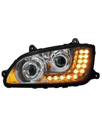 UP31158-Chrome Projection Headlight Assembly For 2008-2017 Kenworth T660- Driver
