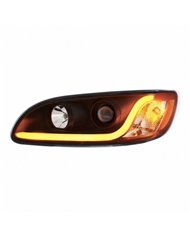 UP31239-Black Projection Headlight W/LED Dual Function Light Bar For PB 386 (2005-2015) & 387 (1999-2010) - Driver