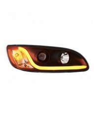 UP31240-Black Projection Headlight W/LED Dual Function Light Bar For PB 386 (2005-2015) & 387 (1999-2010) - Passenger