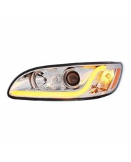 UP31252-Chrome Projection Headlight W/LED Dual Function Light Bar For PB 386 (2005-2015) & 387 (1999-2010) - Driver