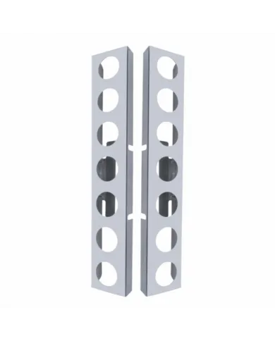 UP31465-Kenworth Stainless Front Air Cleaner Bracket Only - 14 Light Cutouts (Pair)