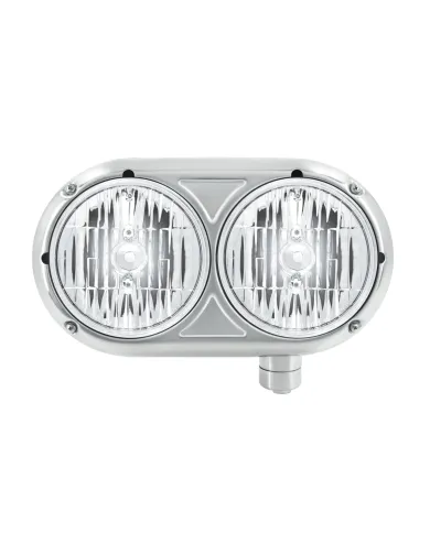 UP32186-Headlight Assembly With Crystal Halogen Bulbs & 304 SS Housing For Peterbilt 359 - Passenger