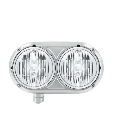 UP32194-Headlight Assembly With Crystal Halogen Bulbs & 304 SS Housing For Peterbilt 359- Driver