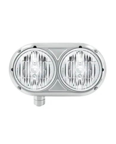 UP32194-Headlight Assembly With Crystal Halogen Bulbs & 304 SS Housing For Peterbilt 359- Driver