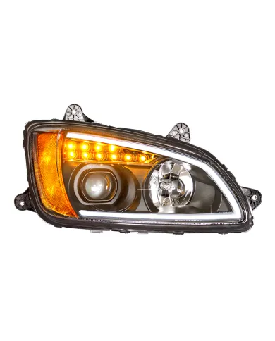 UP32782-Blackout Projection Headlight With LED Turn Signal & Position Light For 2008-2017 Kenworth T660 - Passenger