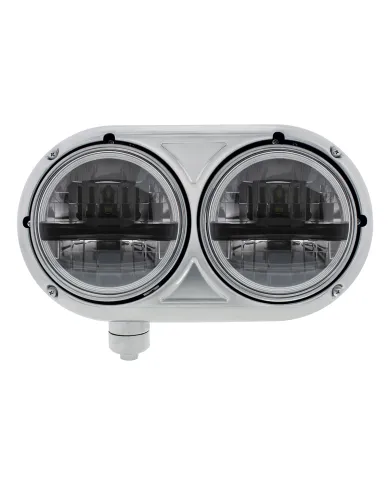 UP32785-Headlight Assembly With 304 SS Housing & LED Headlights With Black Inner Bar For Peterbilt 359 - Driver