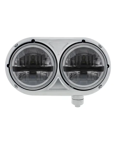UP32786-Headlight Assembly With 304 SS Housing & LED Headlights With Black Inner Bar For Peterbilt 359 - Passenger