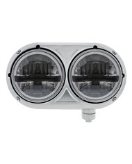 UP32786-Headlight Assembly With 304 SS Housing & LED Headlights With Black Inner Bar For Peterbilt 359 - Passenger