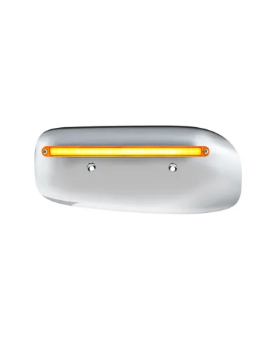 UP32852-24 LED GloLight Rear Headlight Housing Cover For 2008-2023 Peterbilt 389 (Driver)- Amber LED/Lens