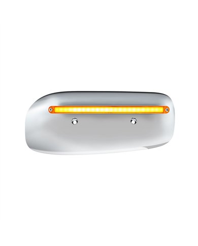 UP32853-24 LED GloLight Rear Headlight Housing Cover For 2008-2023 Peterbilt 389 (Passenger)- Amber LED/Lens