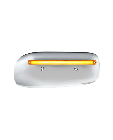UP32853-24 LED GloLight Rear Headlight Housing Cover For 2008-2023 Peterbilt 389 (Passenger)- Amber LED/Lens