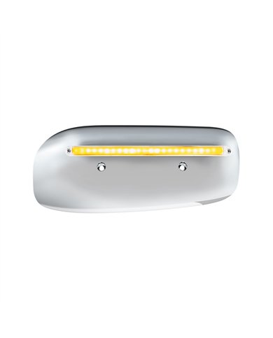 UP32855-24 LED GloLight Rear Headlight Housing Cover For 2008-2023 Peterbilt 389 (Passenger)- Amber LED/Clear Lens