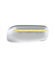 UP32855-24 LED GloLight Rear Headlight Housing Cover For 2008-2023 Peterbilt 389 (Passenger)- Amber LED/Clear Lens