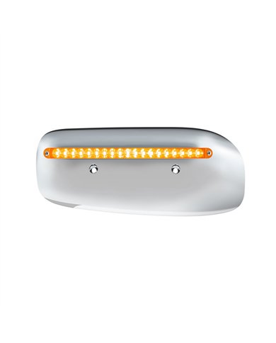 UP32856-19 LED Rear Headlight Housing Cover For 2008-2023 Peterbilt 389 (Driver)-Amber LED/Lens