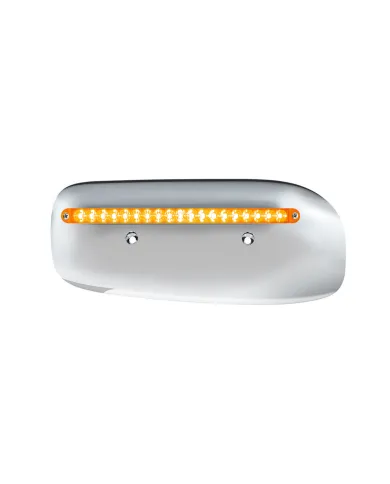 UP32856-19 LED Rear Headlight Housing Cover For 2008-2023 Peterbilt 389 (Driver)-Amber LED/Lens
