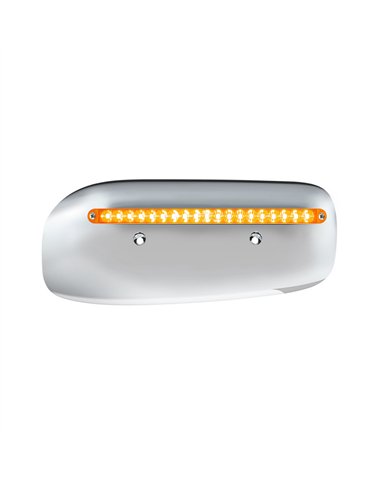 UP32857-19 LED Rear Headlight Housing Cover For 2008-2023 Peterbilt 389 (Passenger)-Amber LED/Lens