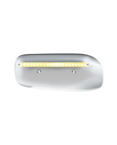 UP32858-19 LED Rear Headlight Housing Cover For 2008-2023 Peterbilt 389 (Driver)-Amber LED/Clear Lens