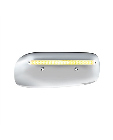 UP32859-19 LED Rear Headlight Housing Cover For 2008-2023 Peterbilt 389 (Passenger)-Amber LED/Clear Lens